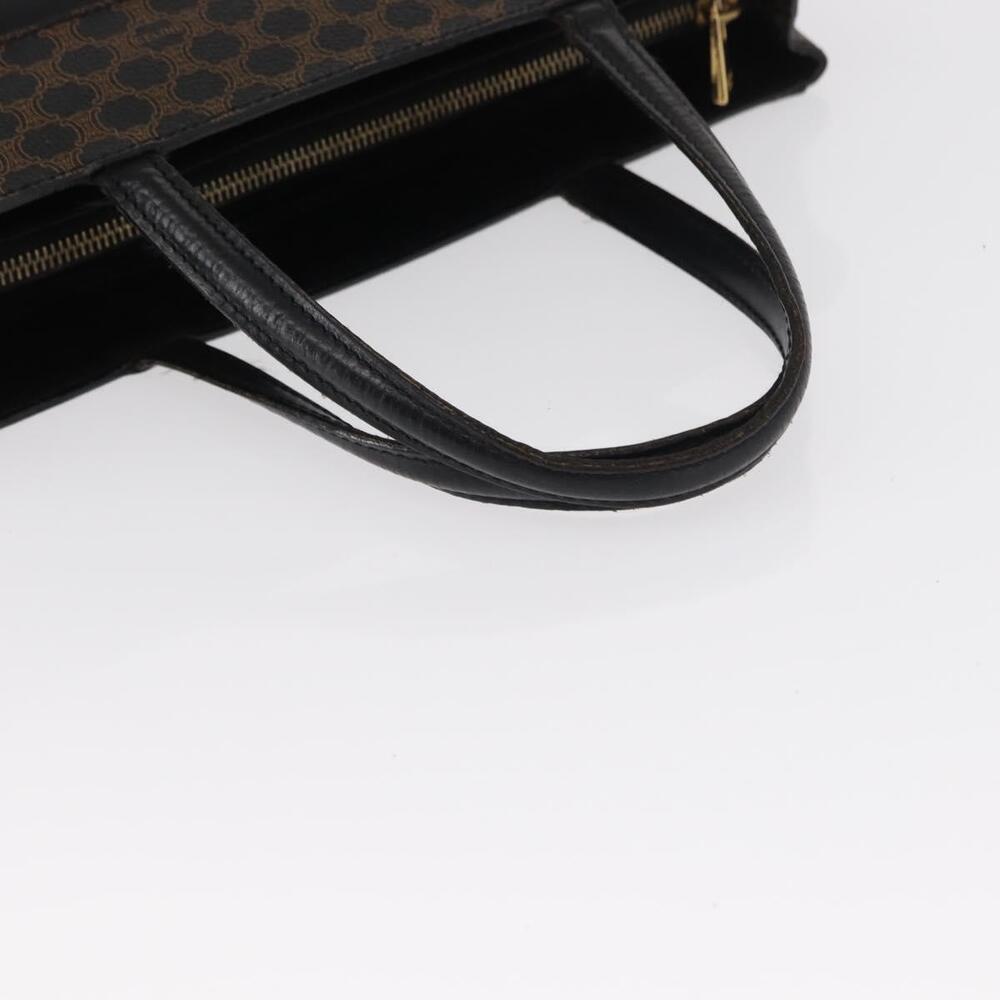 CELINE Macadam Canvas Tote Bag PVC Leather Black Gold Auth 155936 - Picture 7 of 16